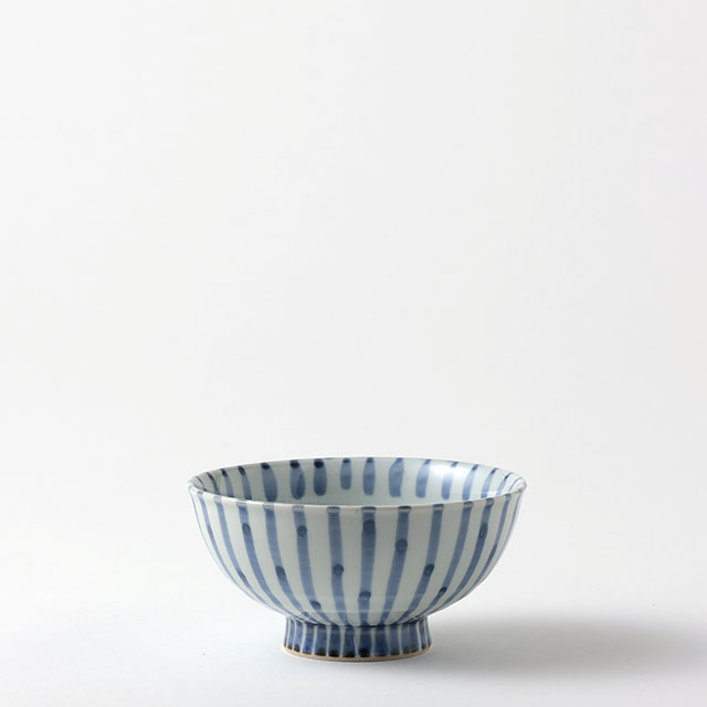 茶碗　紺ストライプ祥（大）