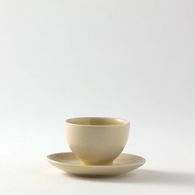 皿付き湯呑　東風器房（黄）