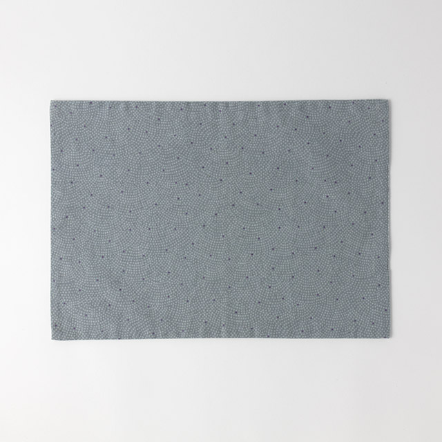 和)ランチョンマットグレー紫ドット