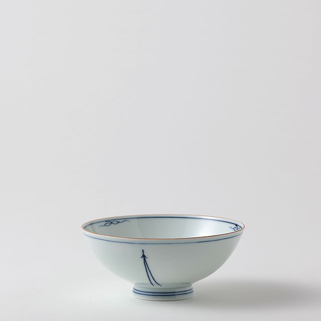 有田焼　茶碗　松葉（紺）