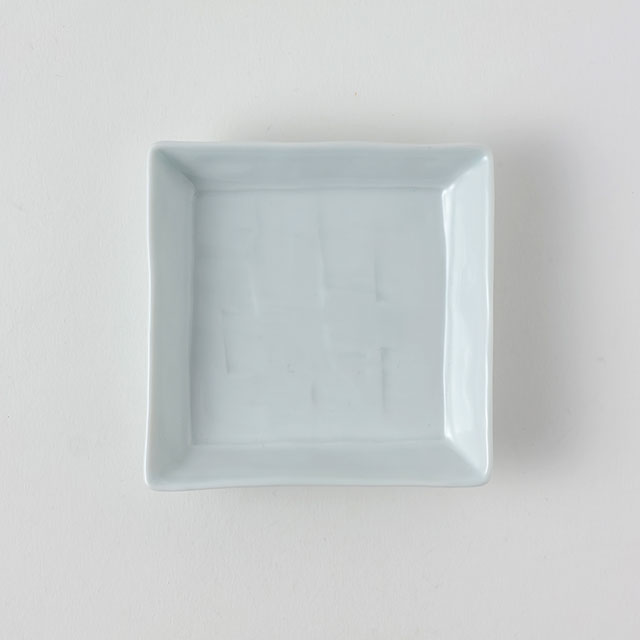 白磁 角小皿 9×9