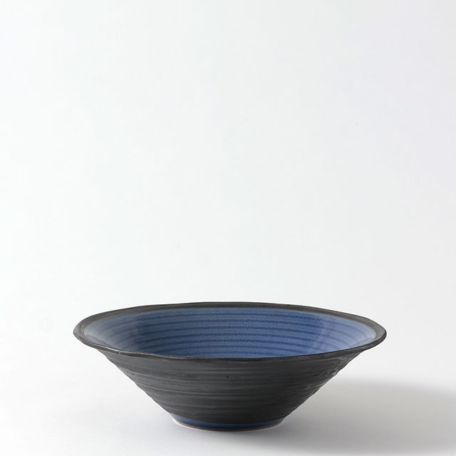 ルリ釉　口広鉢　大（紺）