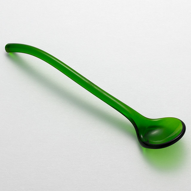 ガラススプーン 13cm グリーン