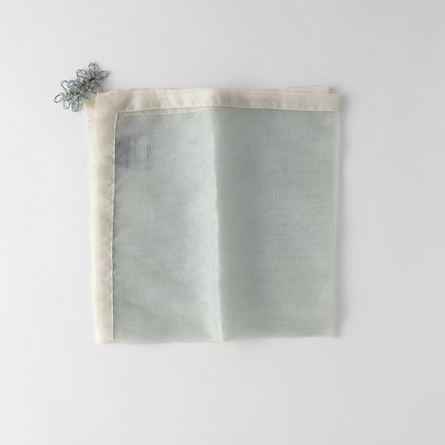 ナプキン　ブルーオーガンジー　ビーズ飾り