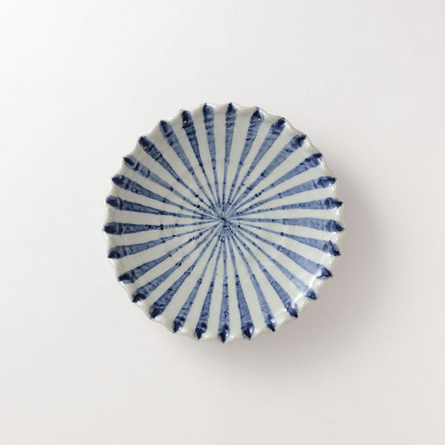 反釉呉須十草 19.5cm皿