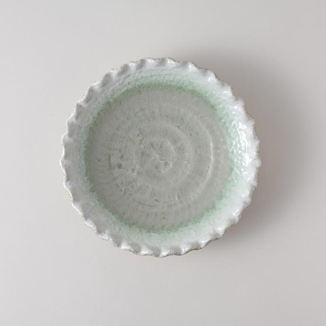 波渕緑雲盛皿 20cm