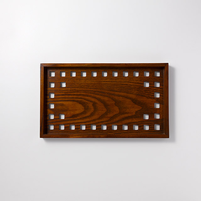 木茶　格子トレー　長方形