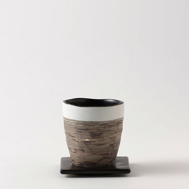 湯呑　yashi　下皿付き