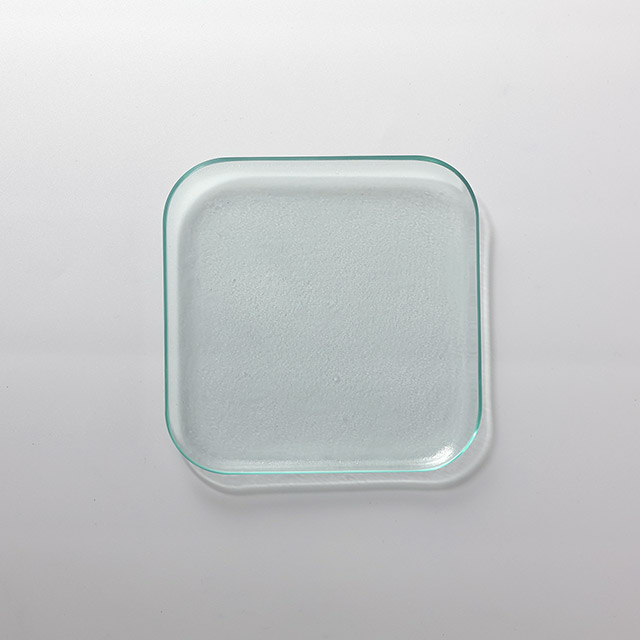 フロストグリーン　Vidreco　スクエア皿13×13