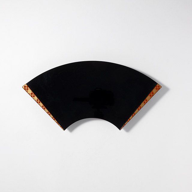 久 漆扇面 黒 サイド金/朱(傷・クスミ等のためOFF)