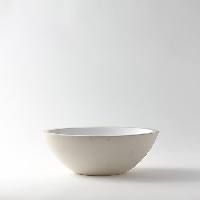 白オーバル花器　Voiant