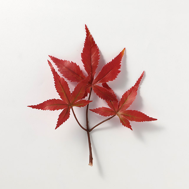 アートフラワー　紅葉（赤）大　3リーフ
