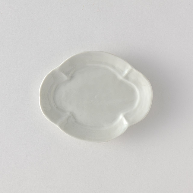 文祥窯　白磁豆皿　木瓜