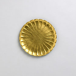 金箔　輪花皿　丸　15cm