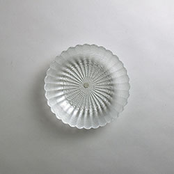 菊の香　ガラス　平皿丸21cm