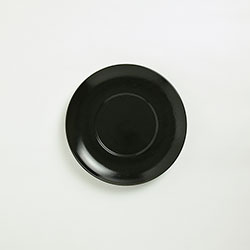 麺受け皿　黒釉　丸　21cm