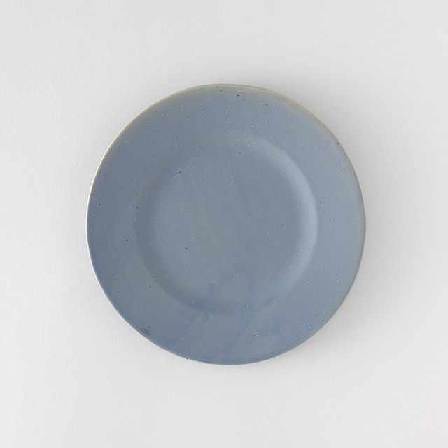 常滑焼　丸皿18cm　水色