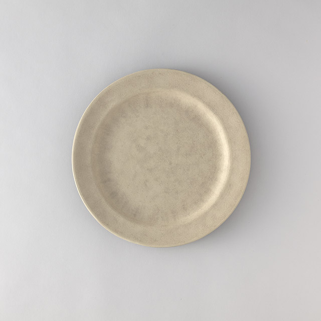 鈴木智子　リム皿25cm（白灰化粧）上向き