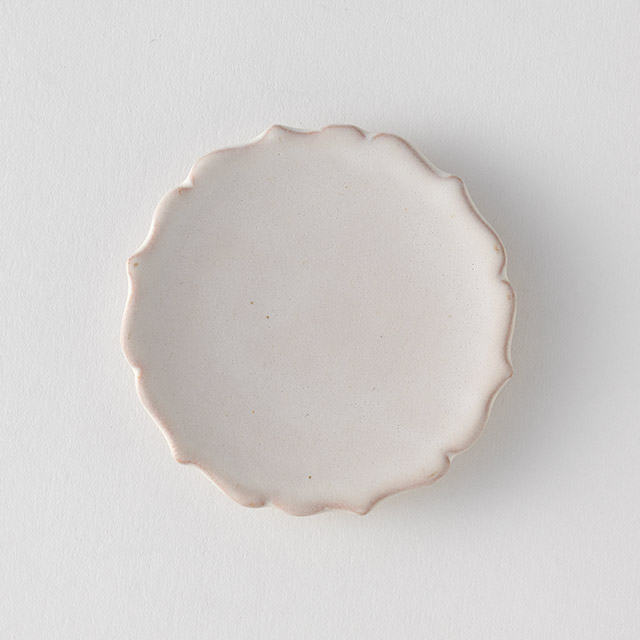 凛花皿　9cm　萩焼　ホワイト