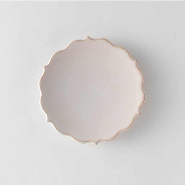 凛花皿　15cm　萩焼　ホワイト