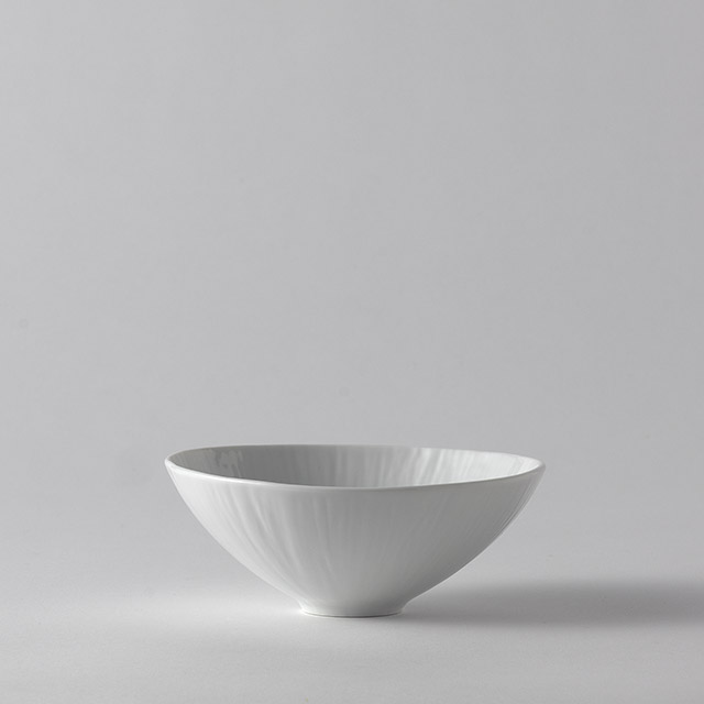 crease　飯碗　白磁