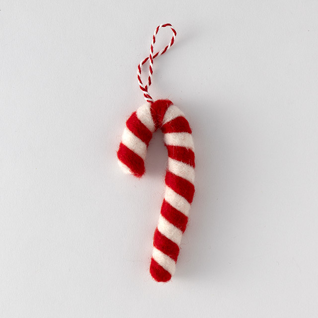クリスマスオーナメント　フェルトステッキ
