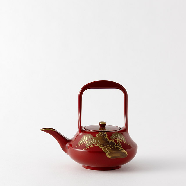 屠蘇器　朱色　金色の松（銚子）